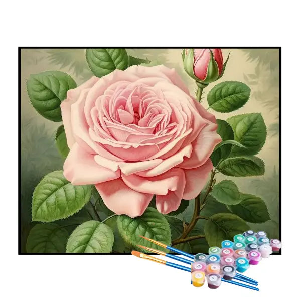 Kit de Pintura Numerada - Rosa Desabrochando
