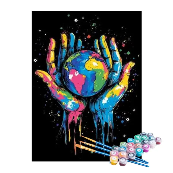 Kit de Pintura Numerada - Cuidando do Planeta Terra