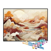 Kit de Pintura Numerada - Montanhas Bege