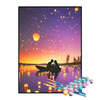 Kit de Pintura Numerada - Romance no Barco ao Luar