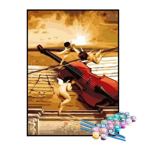 Kit de Pintura Numerada - Recital de Anjos com Violino