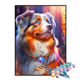 Kit de Pintura Numerada - Cachorro com Olhos Azuis