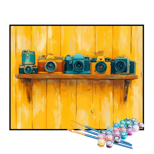 Kit de Pintura Numerada - Coleção de Câmeras Fotográficas