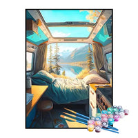 Kit de Pintura Numerada - Trailer com Vista para o Lago