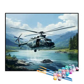 Kit de Pintura Numerada - Helicóptero Sobre o Lago
