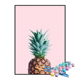 Kit de Pintura Numerada - Abacaxi com Fundo Rosa