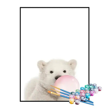 Kit de Pintura Numerada - Urso Polar com Chiclete