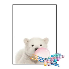 Kit de Pintura Numerada - Urso Polar com Chiclete