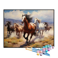 Kit de Pintura Numerada - Corrida de Cavalos no Campo