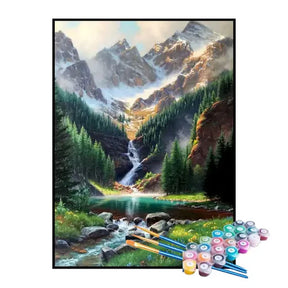 Kit de Pintura Numerada - Lago entre Montanhas