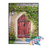 Kit de Pintura Numerada - Porta Triangular com Flores
