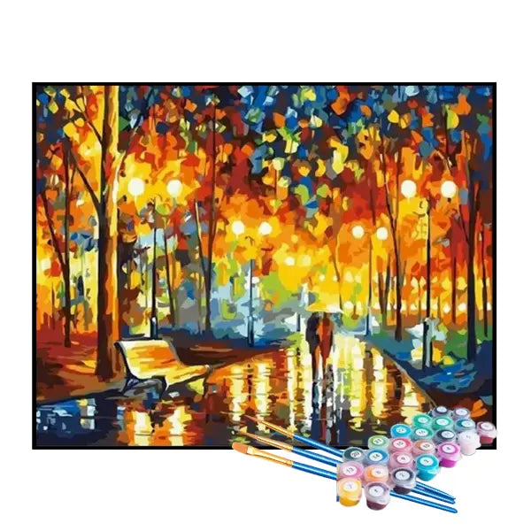 Kit de Pintura Numerada - Praça Iluminada