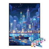 Kit de Pintura Numerada - Grande Cidade à Beira-Mar