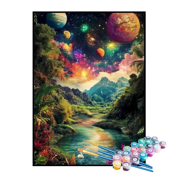 Kit de Pintura Numerada - Galáxia no Céu da Ilha