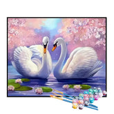 Kit de Pintura Numerada - Casal de Cisnes
