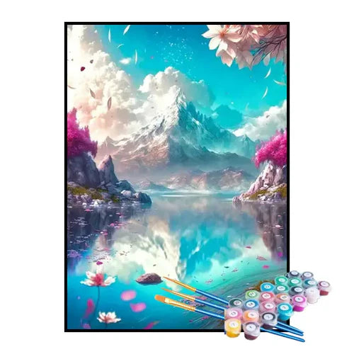 Kit de Pintura Numerada - Praia Paradisíaca
