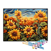 Kit de Pintura Numerada - Plantação de Girassóis