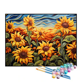 Kit de Pintura Numerada - Plantação de Girassóis