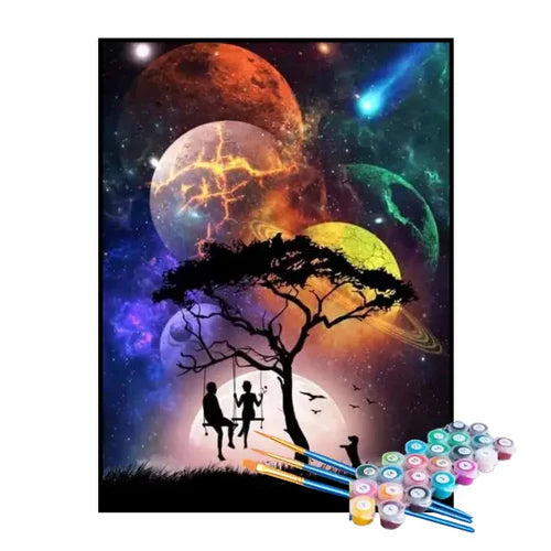 Kit de Pintura Numerada - Família e Planetas