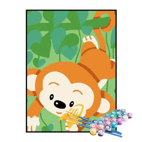 Kit de Pintura Numerada - Macaquinho na Selva