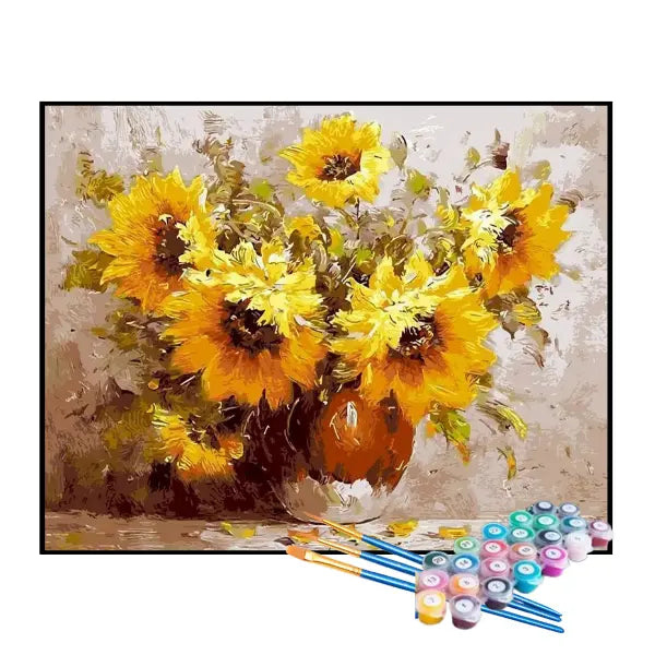 Kit de Pintura Numerada - Arranjo de Girassóis