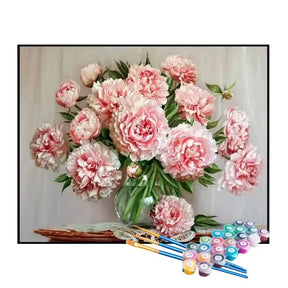 Kit de Pintura Numerada - Lindo Vaso de Rosas