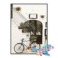 Kit de Pintura Numerada - Bicicleta na Varanda da Casa