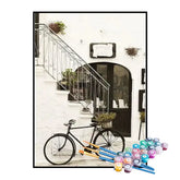 Kit de Pintura Numerada - Bicicleta na Varanda da Casa