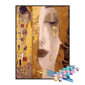Kit de Pintura Numerada - O Beijo com Lágrimas, de Gustav Klimt