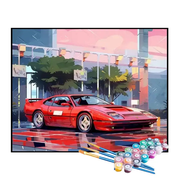Kit de Pintura Numerada - Ferrari Vermelha