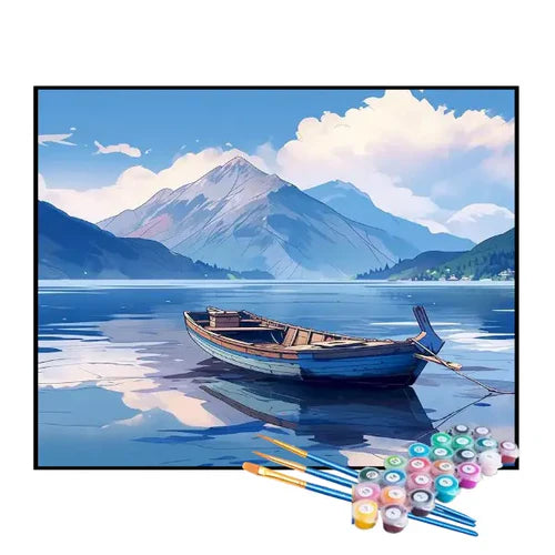 Kit de Pintura Numerada - Barco a Caminho das Montanhas