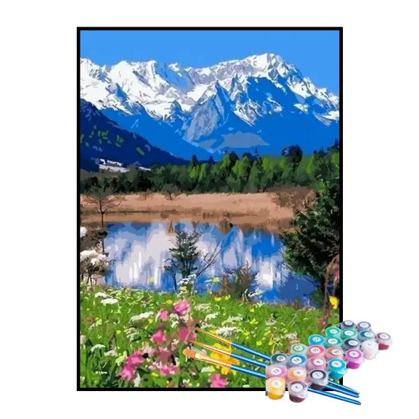 Kit de Pintura Numerada - Paisagem Além das Montanhas
