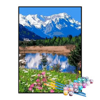 Kit de Pintura Numerada - Paisagem Além das Montanhas