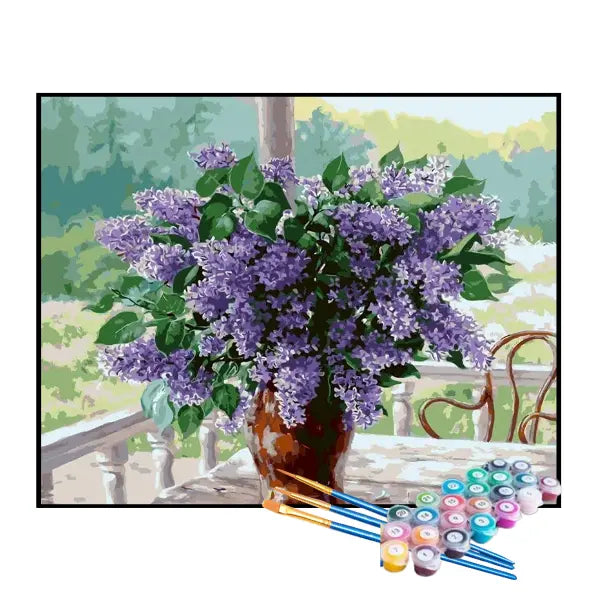 Kit de Pintura Numerada - Arranjo de Lavandas