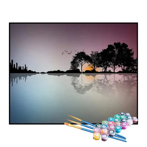Kit de Pintura Numerada - Floresta no Horizonte