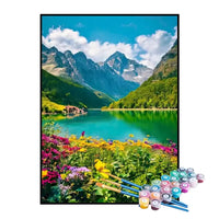 Kit de Pintura Numerada - Flores à Beira do Rio