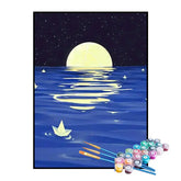 Kit de Pintura Numerada - Reflexo da Lua no Mar