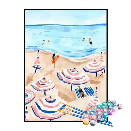Kit de Pintura Numerada - Praia de Verão