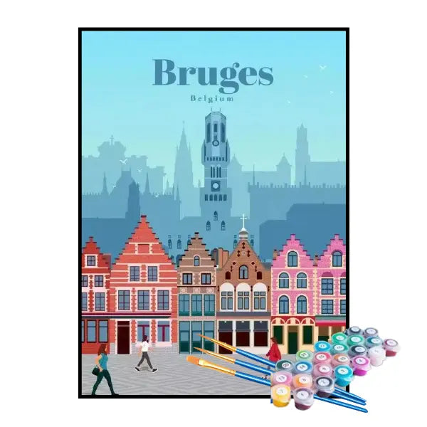 Kit de Pintura Numerada - Bruges, Bélgica