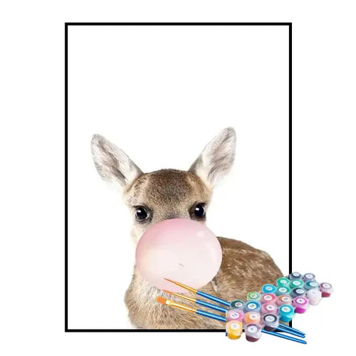 Kit de Pintura Numerada - Cervo com Chiclete