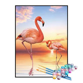 Kit de Pintura Numerada - Flamingos ao Amanhecer