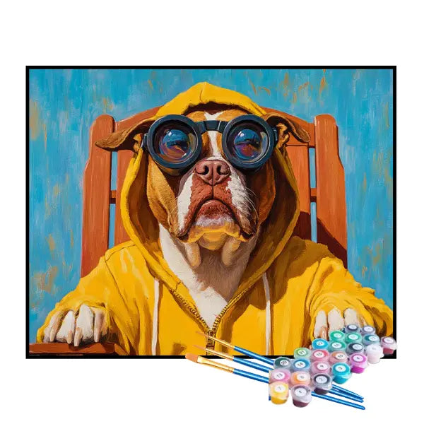 Kit de Pintura Numerada - Cachorro de Moletom Amarelo