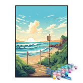 Kit de Pintura Numerada - Praia Deserta no Verão
