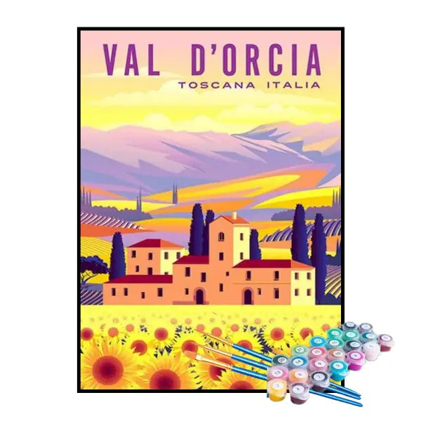 Kit de Pintura Numerada - Val D'Orcia, Toscana, Itália