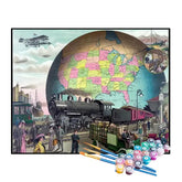 Kit de Pintura Numerada - Ferrovia Através do Mundo