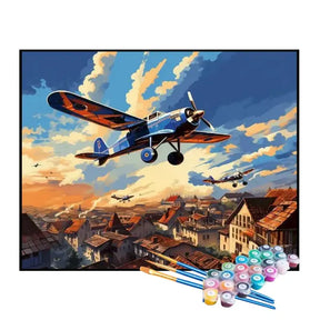 Kit de Pintura Numerada - Avião Decolando