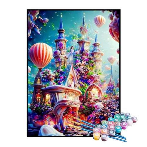 Kit de Pintura Numerada - Casa Mágica e Colorida