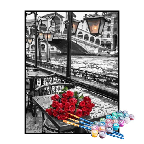 Kit de Pintura Numerada - Rosas Vermelhas