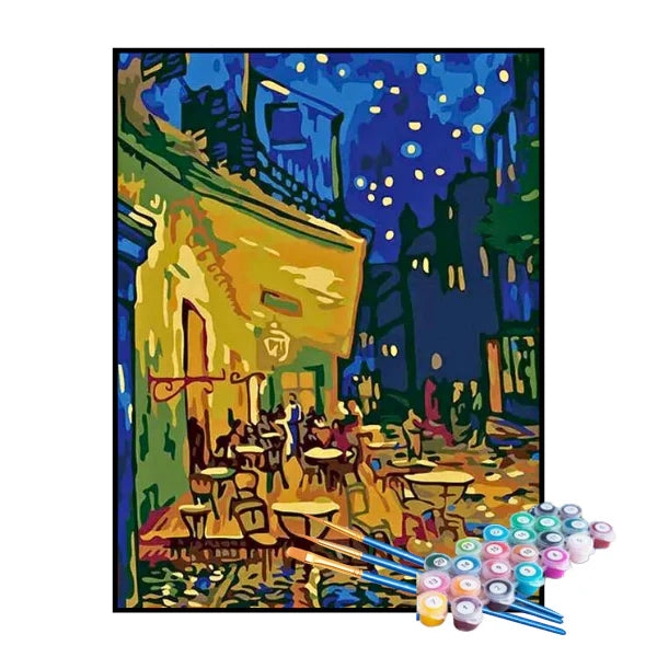 Kit de Pintura Numerada - Terraço do Café na Praça do Fórum de Van Gogh
