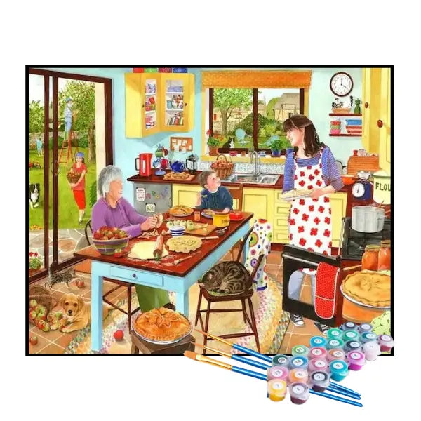 Kit de Pintura Numerada - Preparação para o Almoço de Domingo